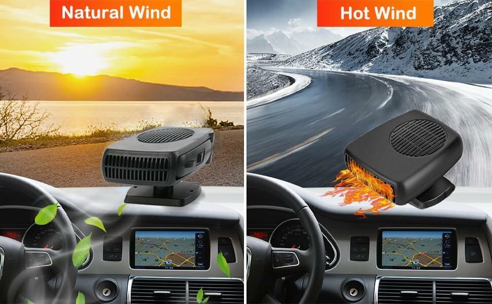 Car Heater 12V- 150W Portable Auto Heater Car Defroster With Plug-in Cigarrete