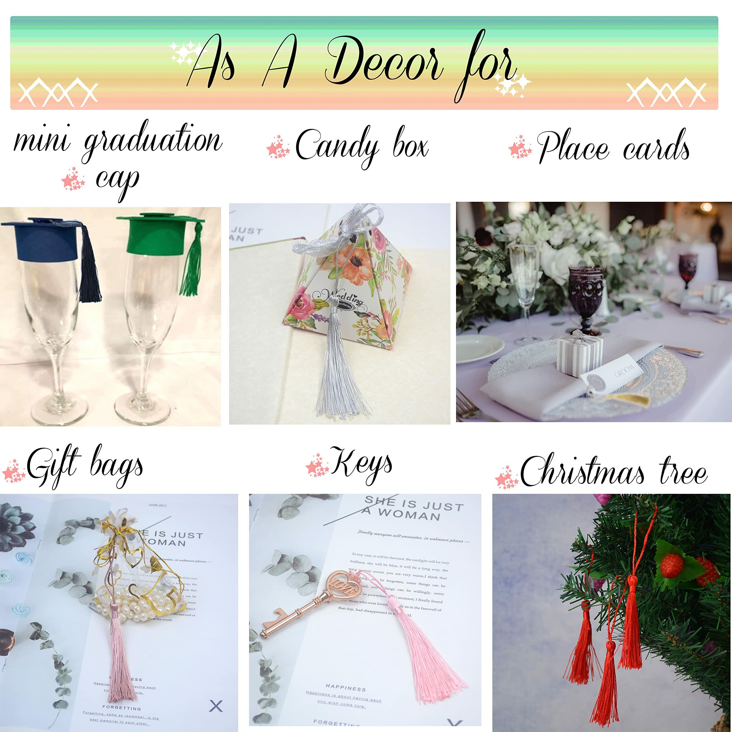 Aokbean 100pcs 5 Inches Handmade Silky Floss Soft Craft Bookmark Tassels with