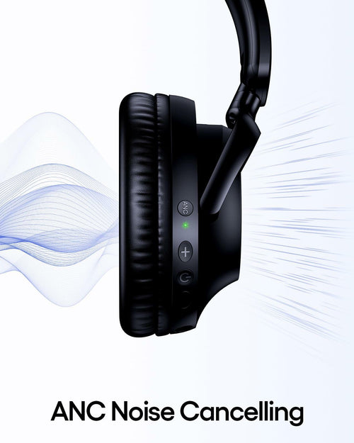 TAGRY Hybrid Active Noise Cancelling Headphones 100H Playtime Wireless Over Ear Bluetooth Headphone with Fast Charging Hi-Res Audio Comfort Earcups Headsets for Travel Home Office Phone PC Black