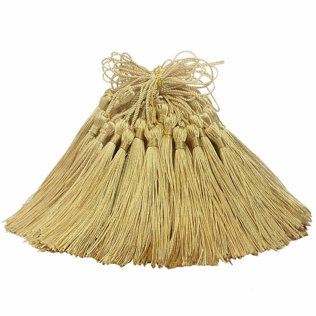 Aokbean 100pcs 5 Inches Handmade Silky Floss Soft Craft Bookmark Tassels with