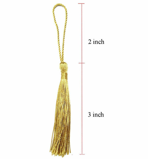 Aokbean 100pcs 5 Inches Handmade Silky Floss Soft Craft Bookmark Tassels with