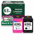 ZXTZX 63XL Ink Cartridge Black and Color Replacement for HP 63XL Ink with