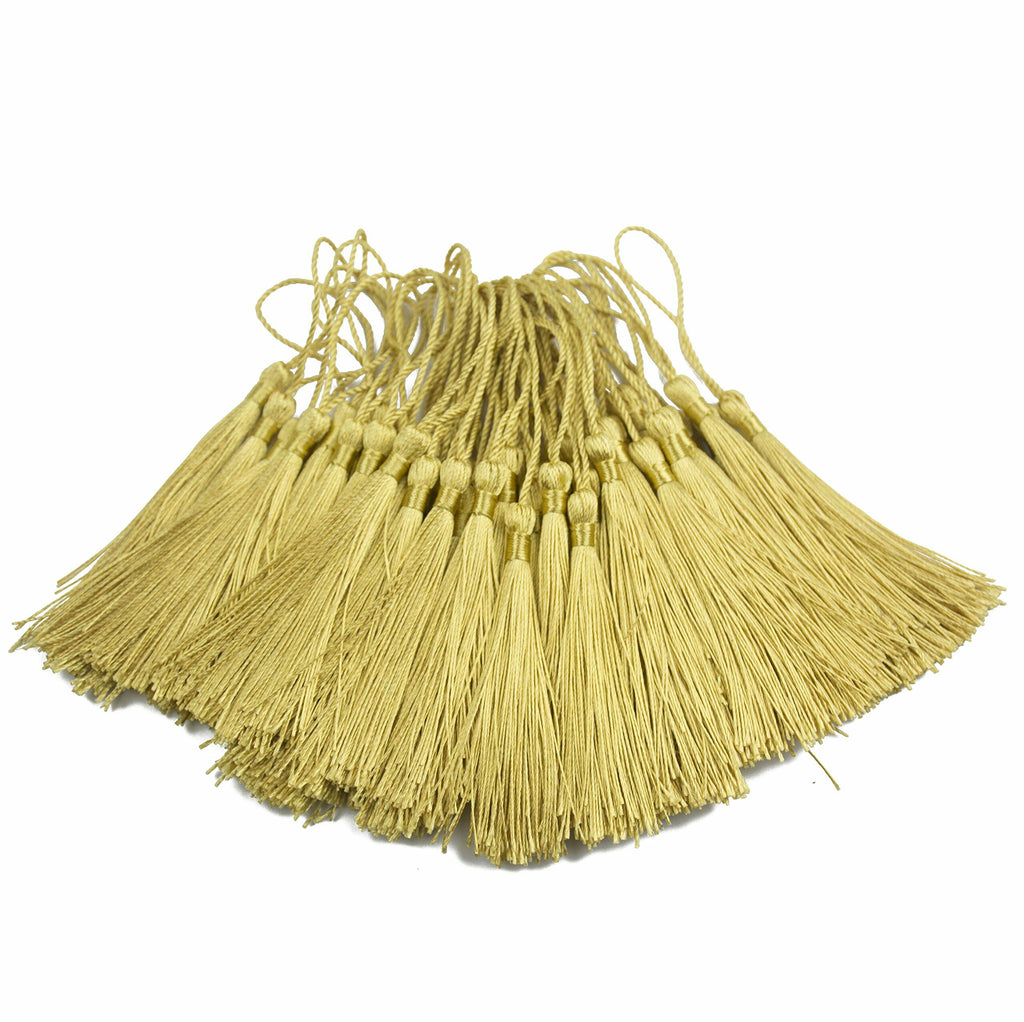 Aokbean 100pcs 5 Inches Handmade Silky Floss Soft Craft Bookmark Tassels with