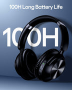 TAGRY Hybrid Active Noise Cancelling Headphones 100H Playtime Wireless Over Ear Bluetooth Headphone with Fast Charging Hi-Res Audio Comfort Earcups Headsets for Travel Home Office Phone PC Black