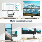 AVLT Laptop & 38 Inch Monitor Arm Pole Top Mount-Black, Supports 26.4 lbs (12