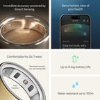 Oura Ring 4 - Gold - Size 8 - Sleep, Activity, Women’s Health, AI Advisor, Up to