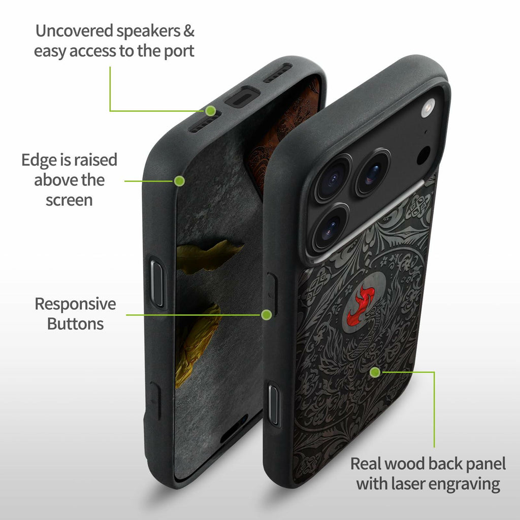 Carveit Magnetic Case for iPhone 17 Pro Max Case, Wood Artisan Engraved &