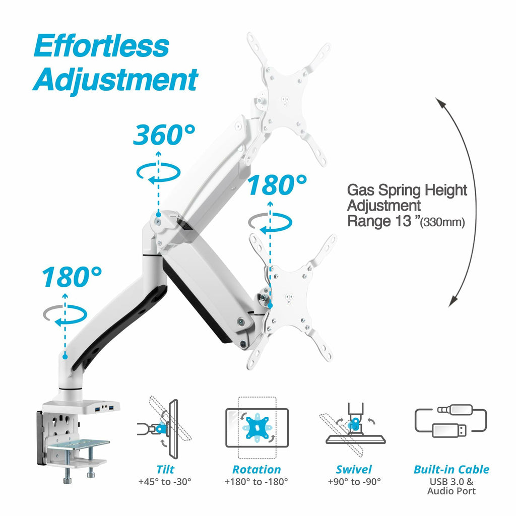 AVLT Single 17"-49" Super Ultrawide Monitor Arm for Screens Up to 50 lbs,