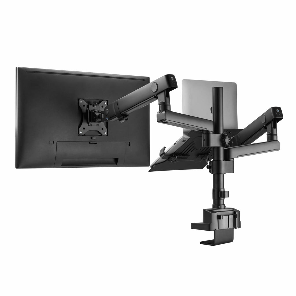 AVLT Laptop & 38 Inch Monitor Arm Pole Top Mount-Black, Supports 26.4 lbs (12
