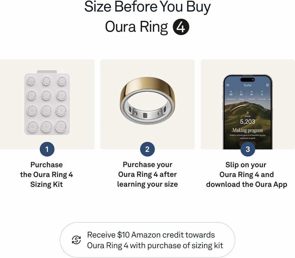 Oura Ring 4 - Gold - Size 8 - Sleep, Activity, Women’s Health, AI Advisor, Up to