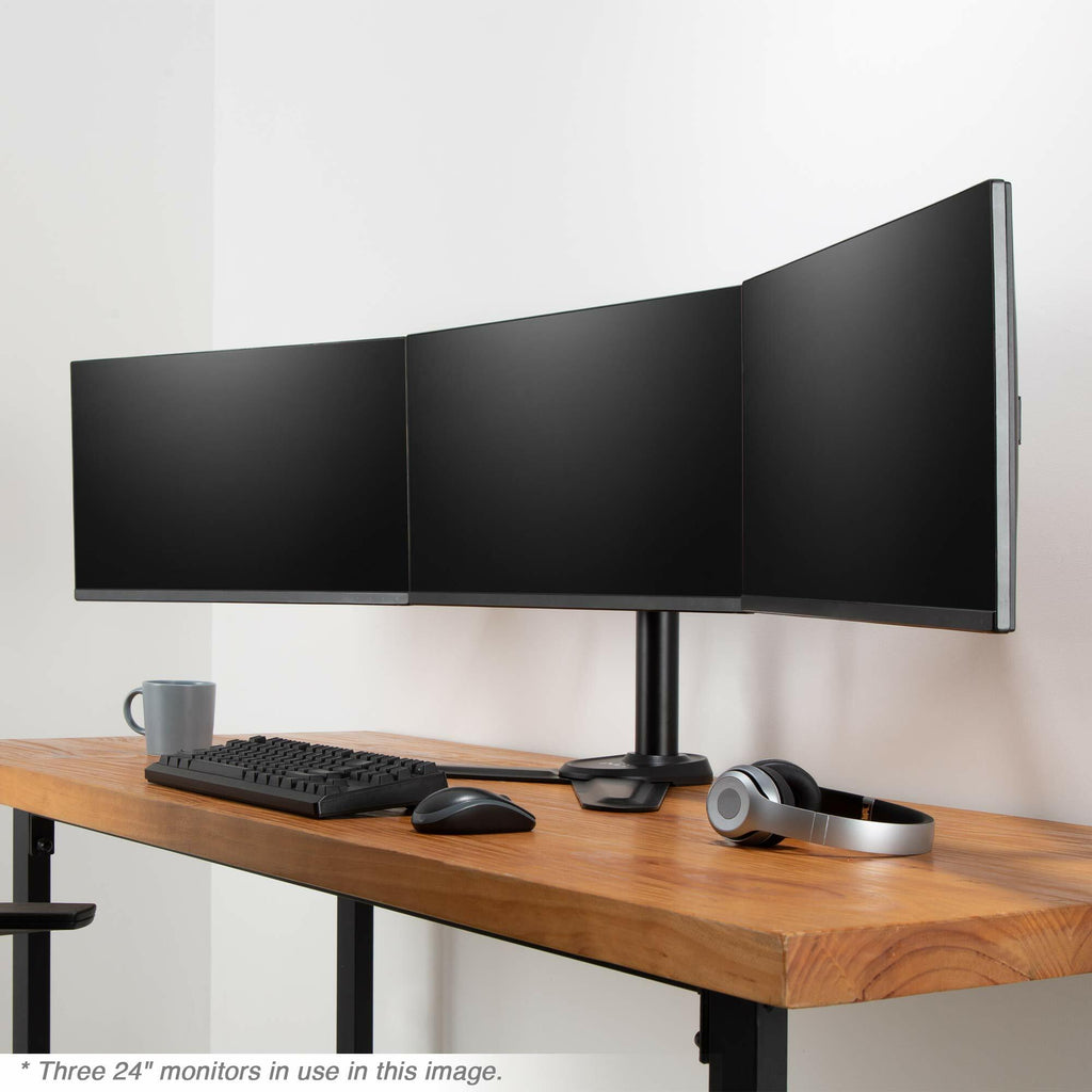 AVLT Triple 27" Monitor Desk Mount Freestanding Mount Three(3) Monitors on
