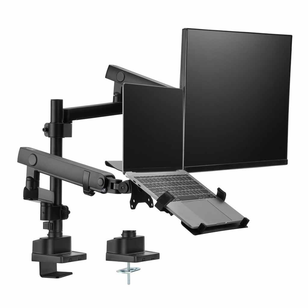 AVLT Laptop & 38 Inch Monitor Arm Pole Top Mount-Black, Supports 26.4 lbs (12