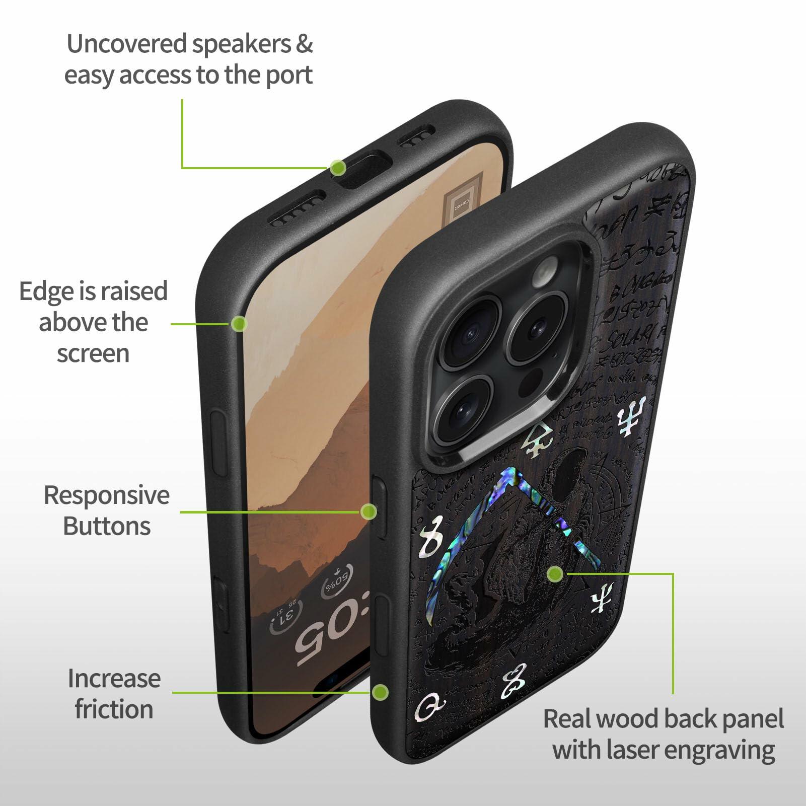 Carveit Magnetic Case for iPhone 16 Pro Max Case, Wood Artisan Engraved &