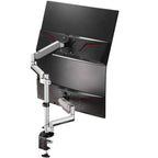AVLT Dual 17"-32" Stacked Monitor Arm Desk Mount for 2 Flat or Curved Screens,