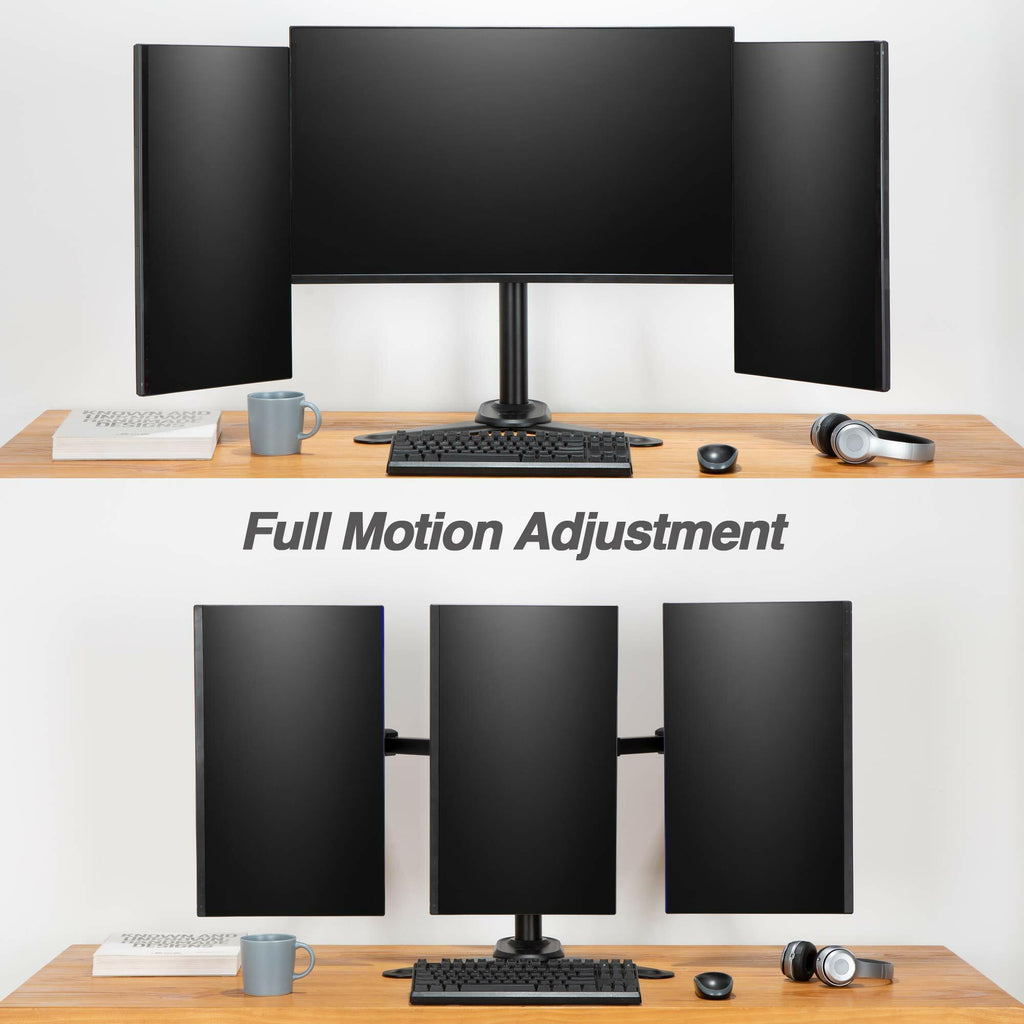 AVLT Triple 27" Monitor Desk Mount Freestanding Mount Three(3) Monitors on