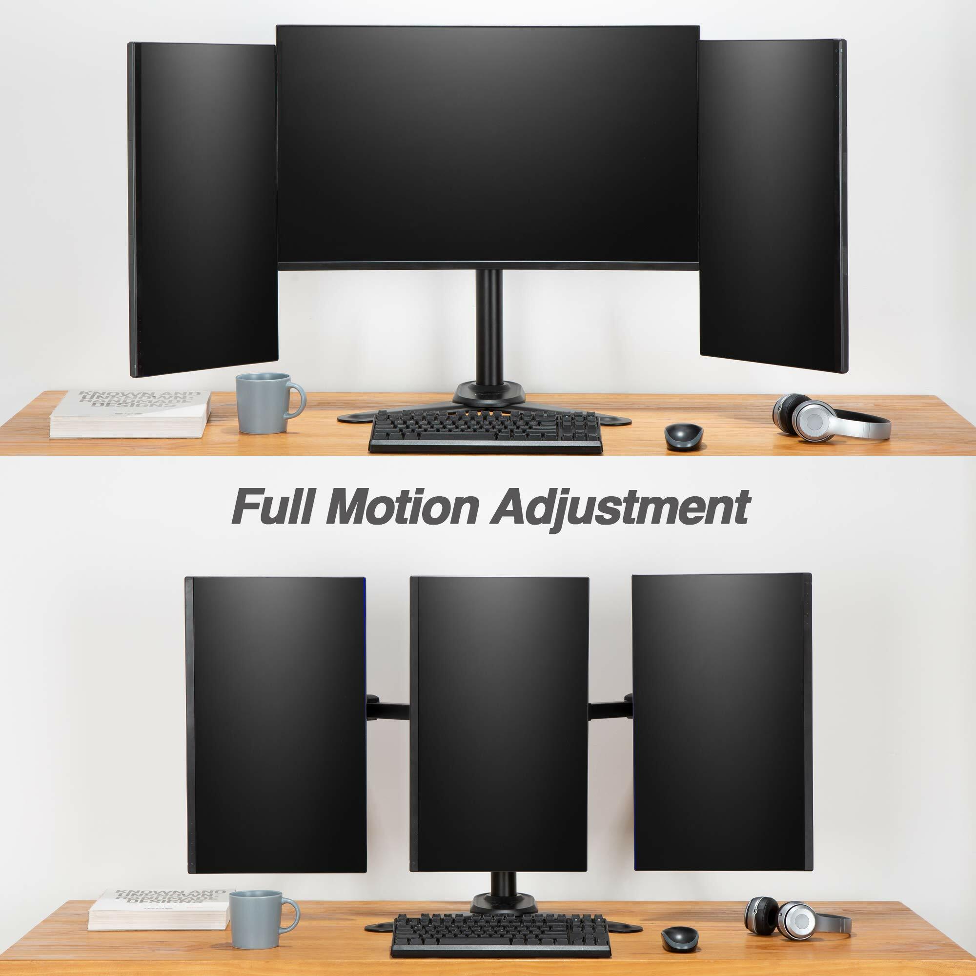 AVLT Triple 27" Monitor Desk Mount Freestanding Mount Three(3) Monitors on