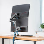 AVLT Dual 17"-32" Stacked Monitor Arm Desk Mount for 2 Flat or Curved Screens,
