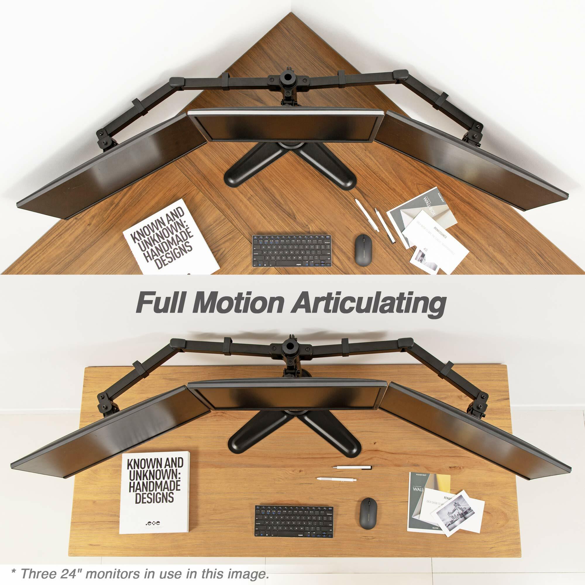 AVLT Triple 27" Monitor Desk Mount Freestanding Mount Three(3) Monitors on