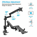 AVLT Laptop & 38 Inch Monitor Arm Pole Top Mount-Black, Supports 26.4 lbs (12