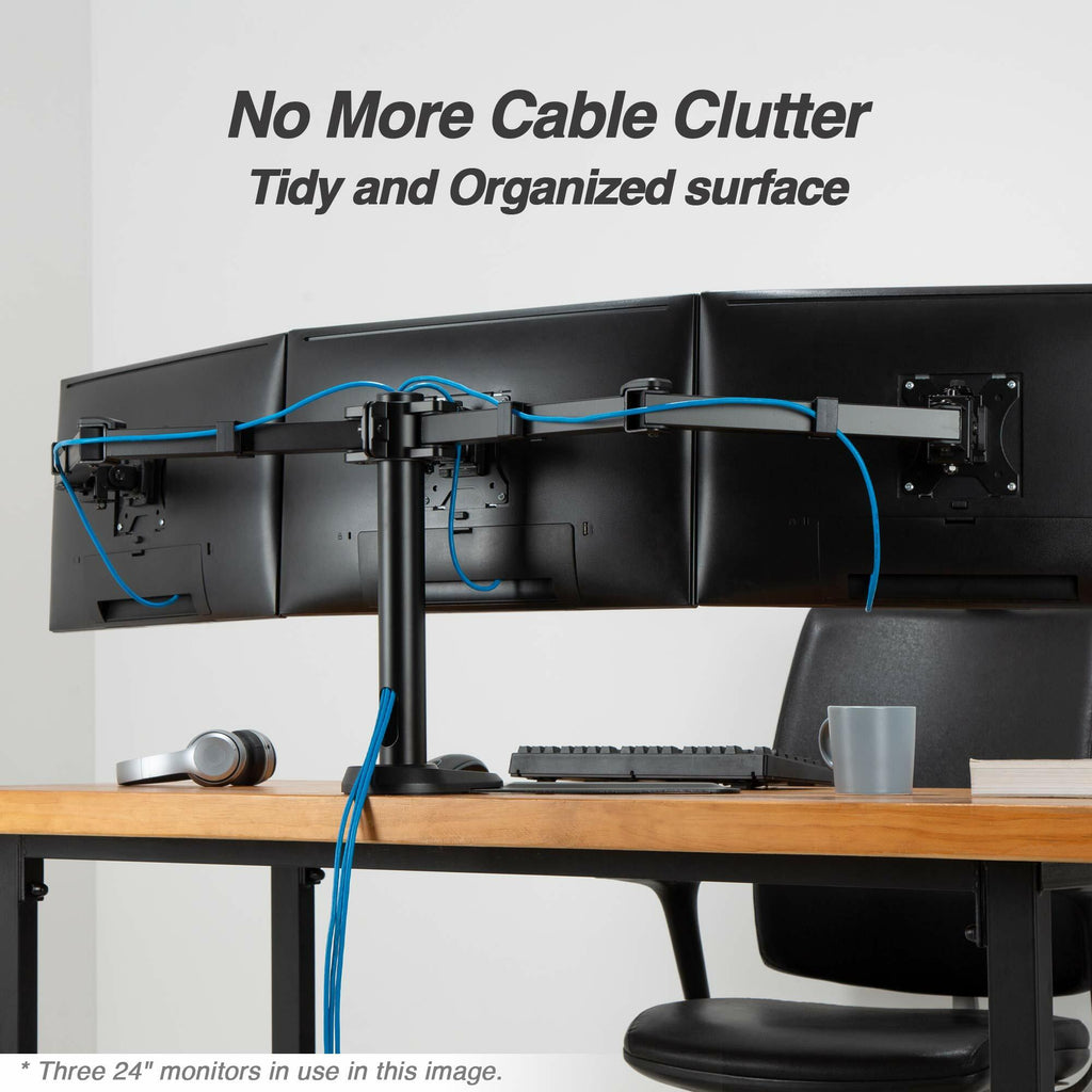 AVLT Triple 27" Monitor Desk Mount Freestanding Mount Three(3) Monitors on