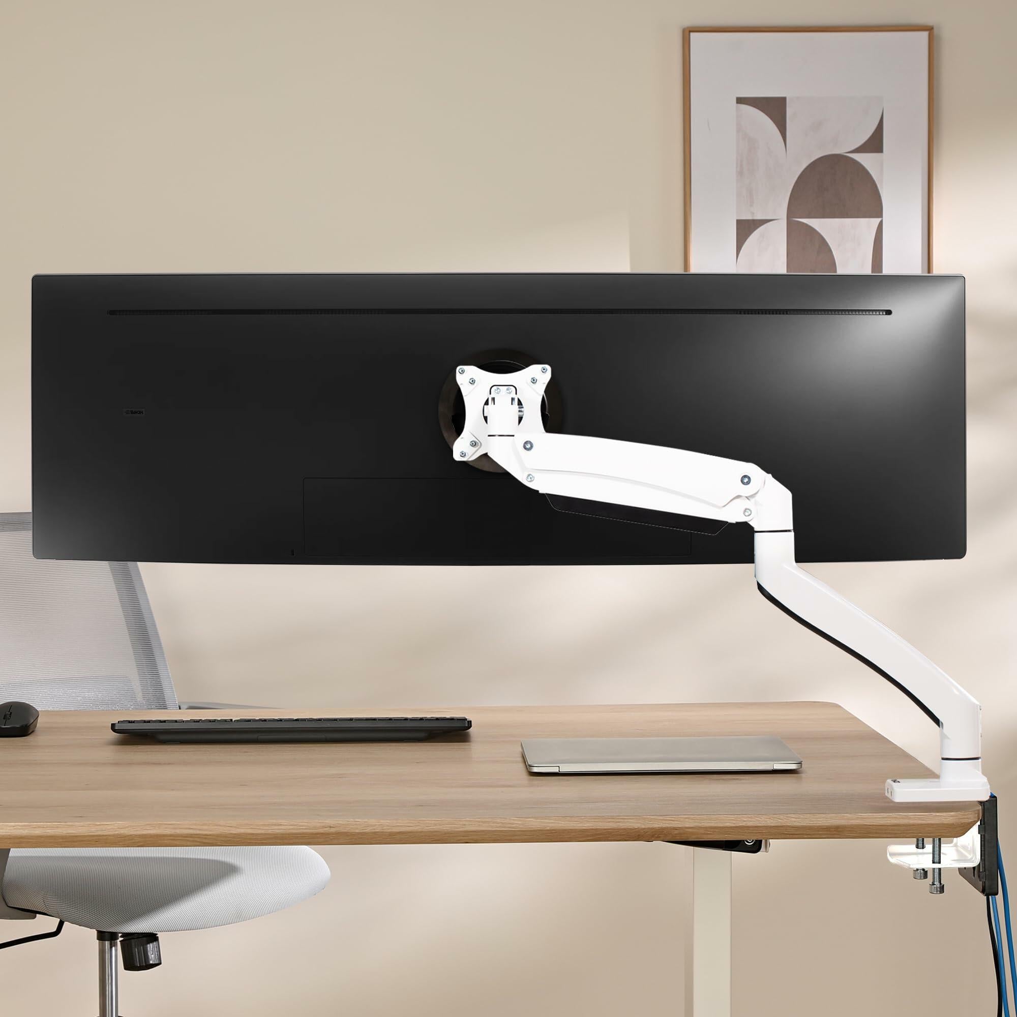 AVLT Single 17"-49" Super Ultrawide Monitor Arm for Screens Up to 50 lbs,