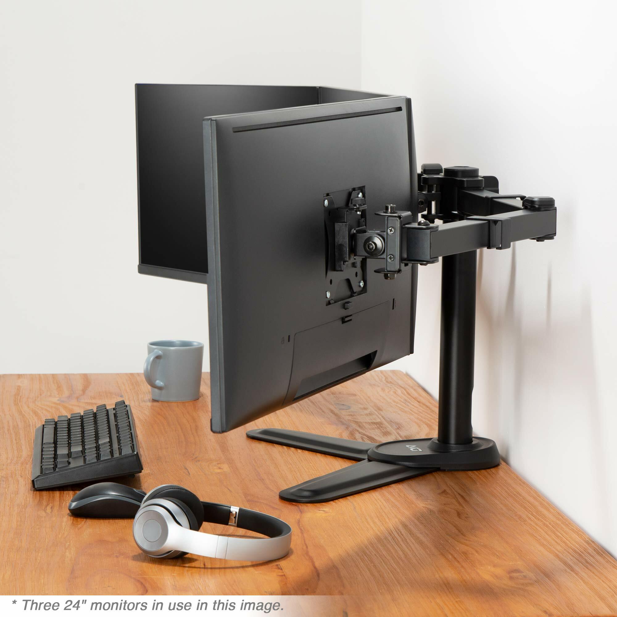 AVLT Triple 27" Monitor Desk Mount Freestanding Mount Three(3) Monitors on