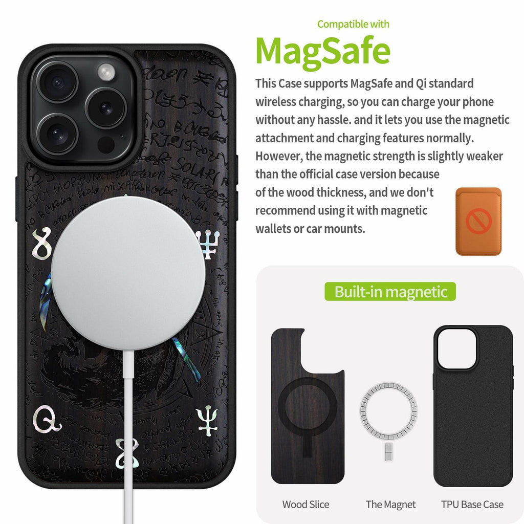 Carveit Magnetic Case for iPhone 16 Pro Max Case, Wood Artisan Engraved &