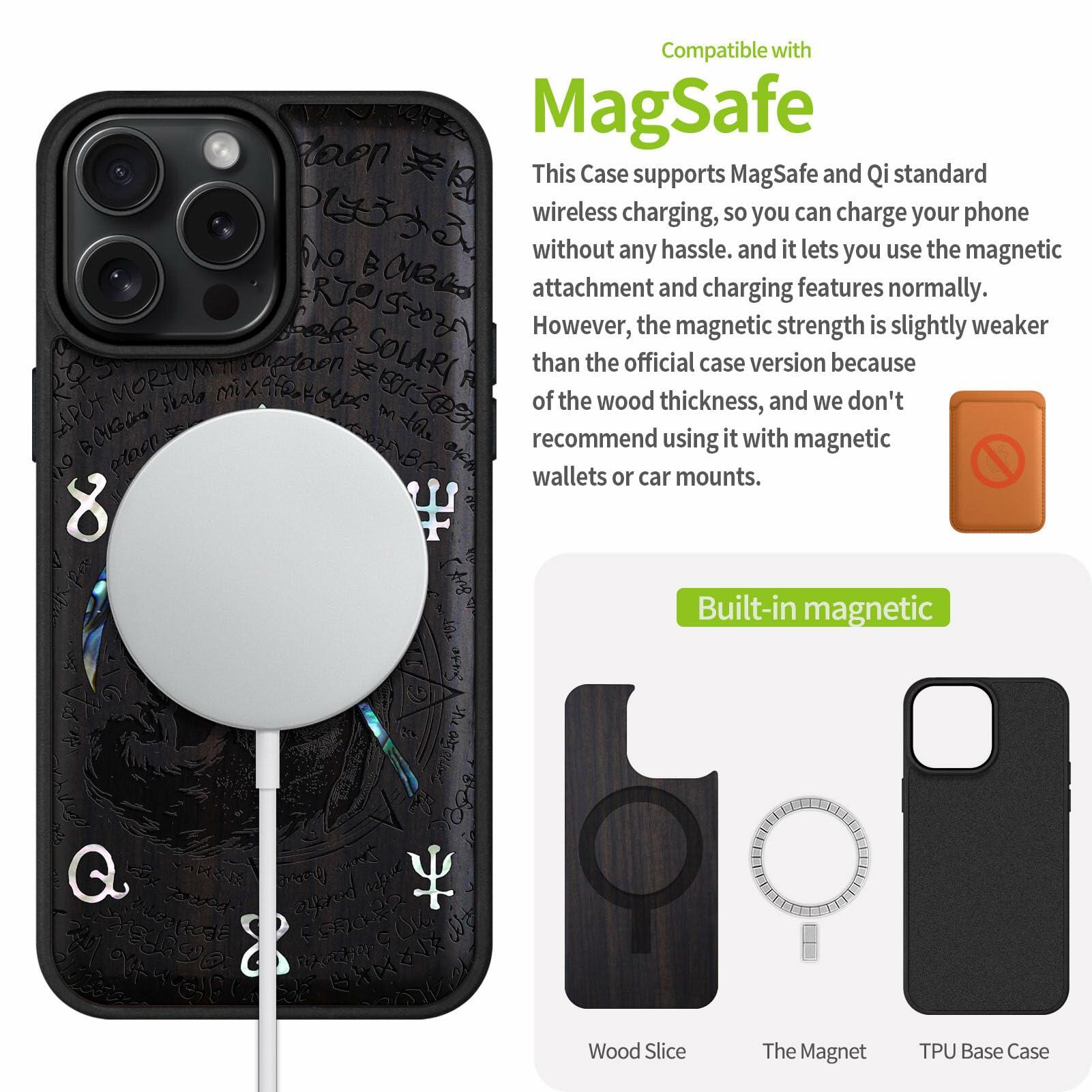 Carveit Magnetic Case for iPhone 16 Pro Max Case, Wood Artisan Engraved &