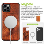 Carveit Magnetic Wood Case for iPhone 12 Pro Max [Hard Real Wood & Soft TPU]