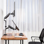 AVLT Dual 17"-32" Stacked Monitor Arm Desk Mount for 2 Flat or Curved Screens,