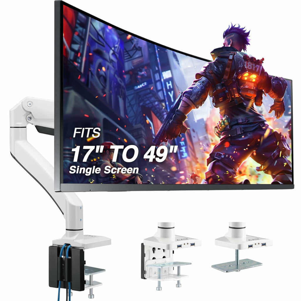 AVLT Single 17"-49" Super Ultrawide Monitor Arm for Screens Up to 50 lbs,