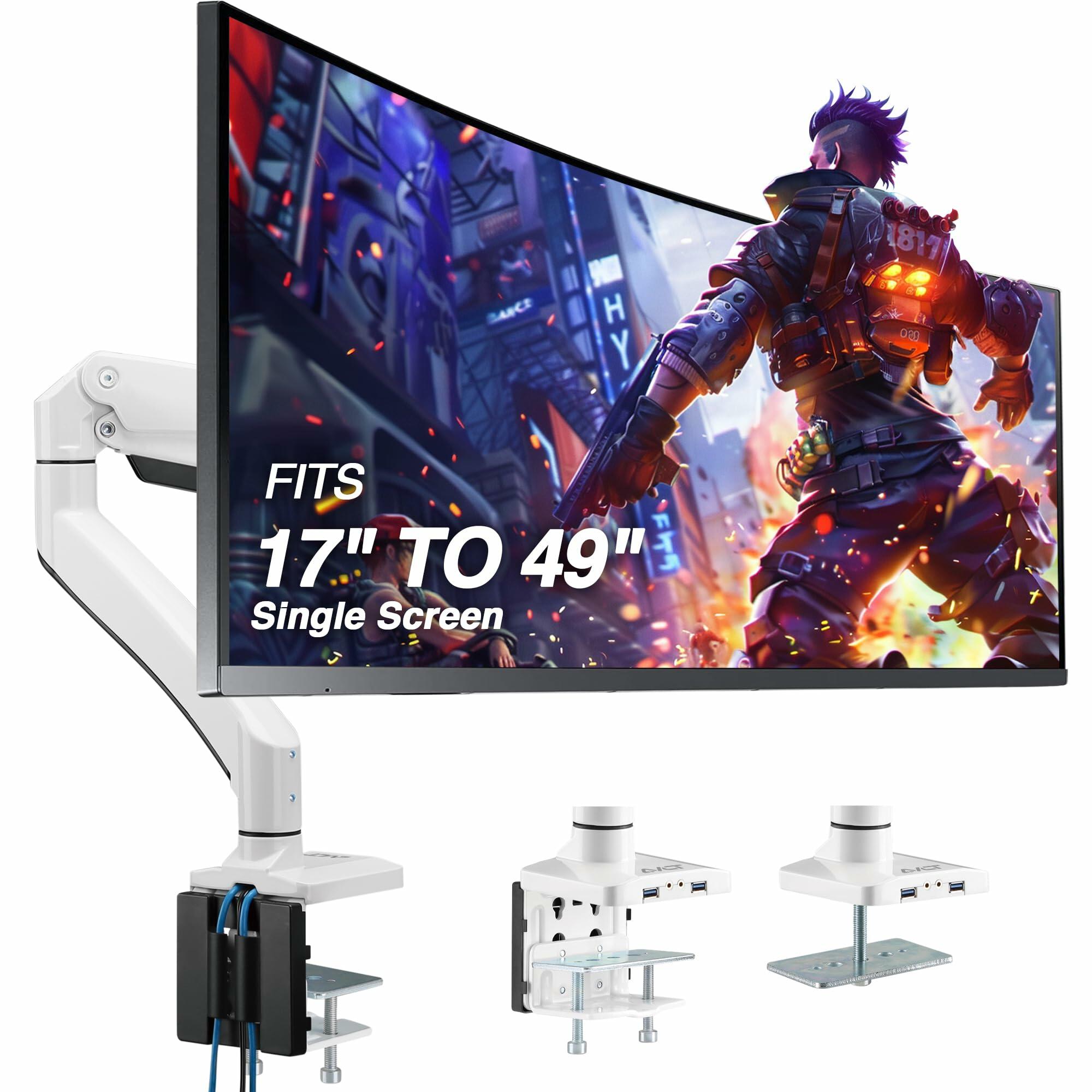 AVLT Single 17"-49" Super Ultrawide Monitor Arm for Screens Up to 50 lbs,