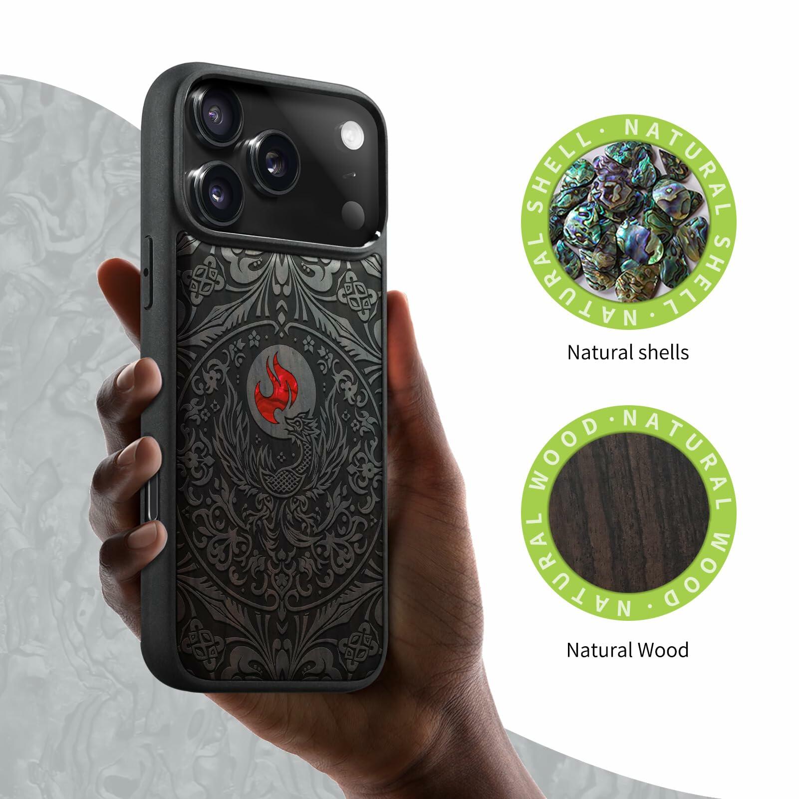 Carveit Magnetic Case for iPhone 17 Pro Max Case, Wood Artisan Engraved &