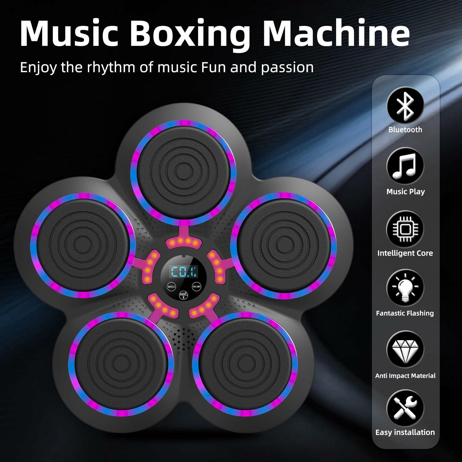 QEIFEII 2025 Music Boxing Machine with Boxing Gloves, Smart Bluetooth Boxing