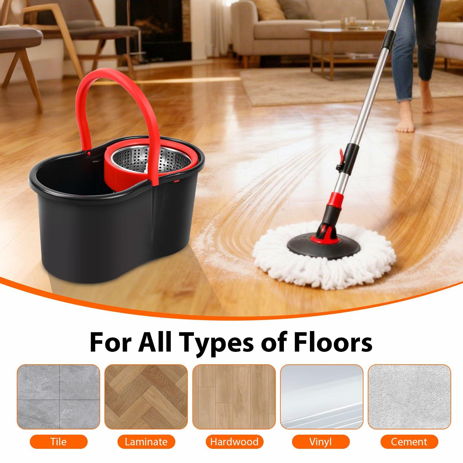 360° Spin Mop and Bucket Set with Wringer System