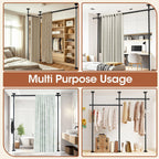 SUNALLY Room Divider Curtain Rod No Drilling Space Partition Separator