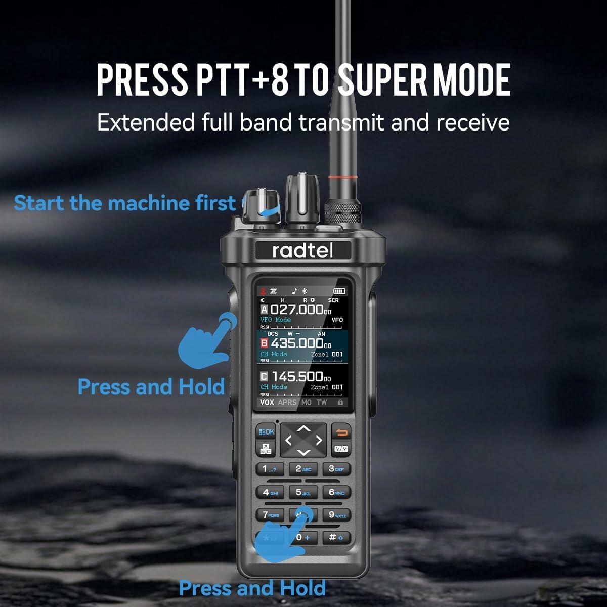 Radtel RT-950 PRO 10W Ham Radio GPS APRS Long Range Walkie Talkie