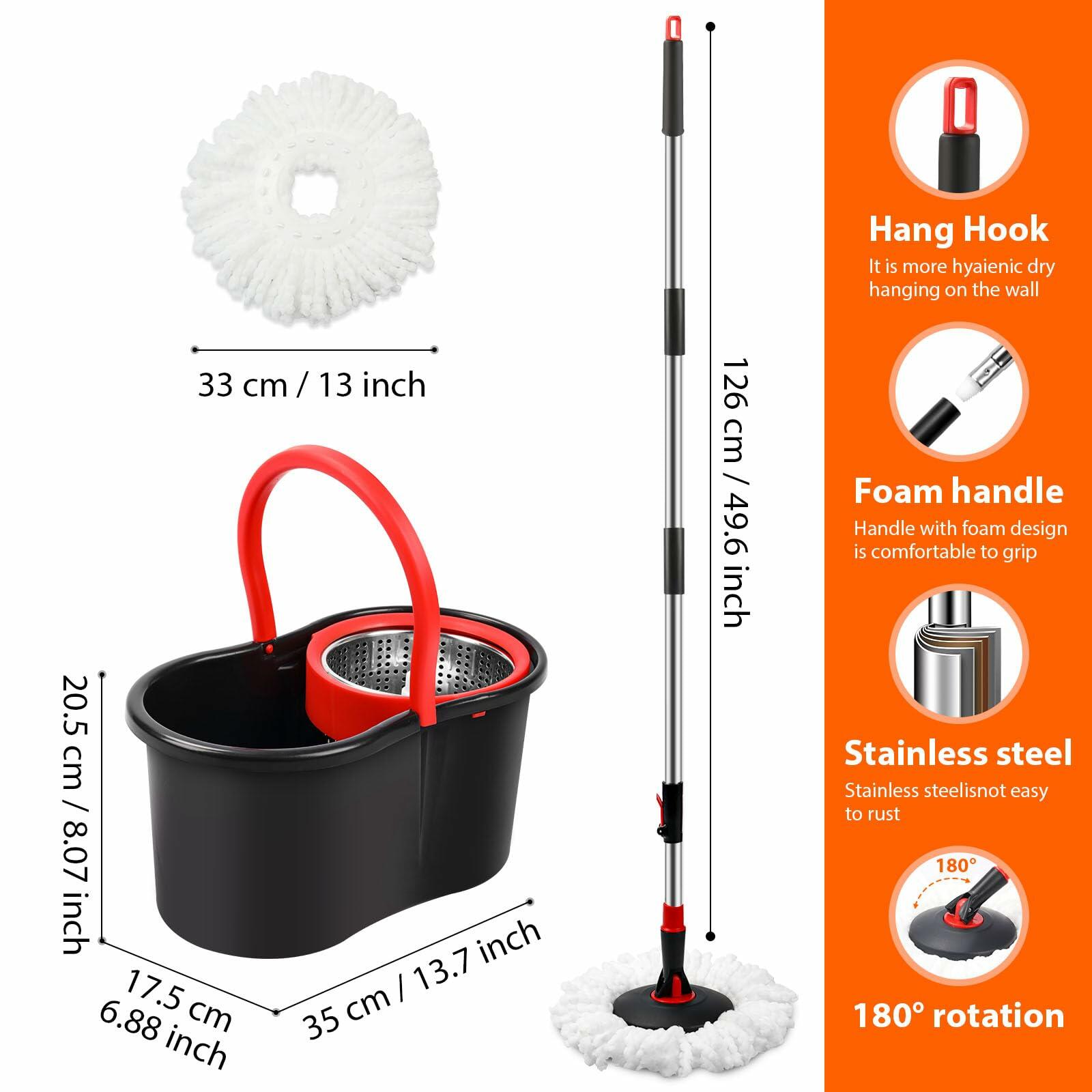 360° Spin Mop and Bucket Set with Wringer System