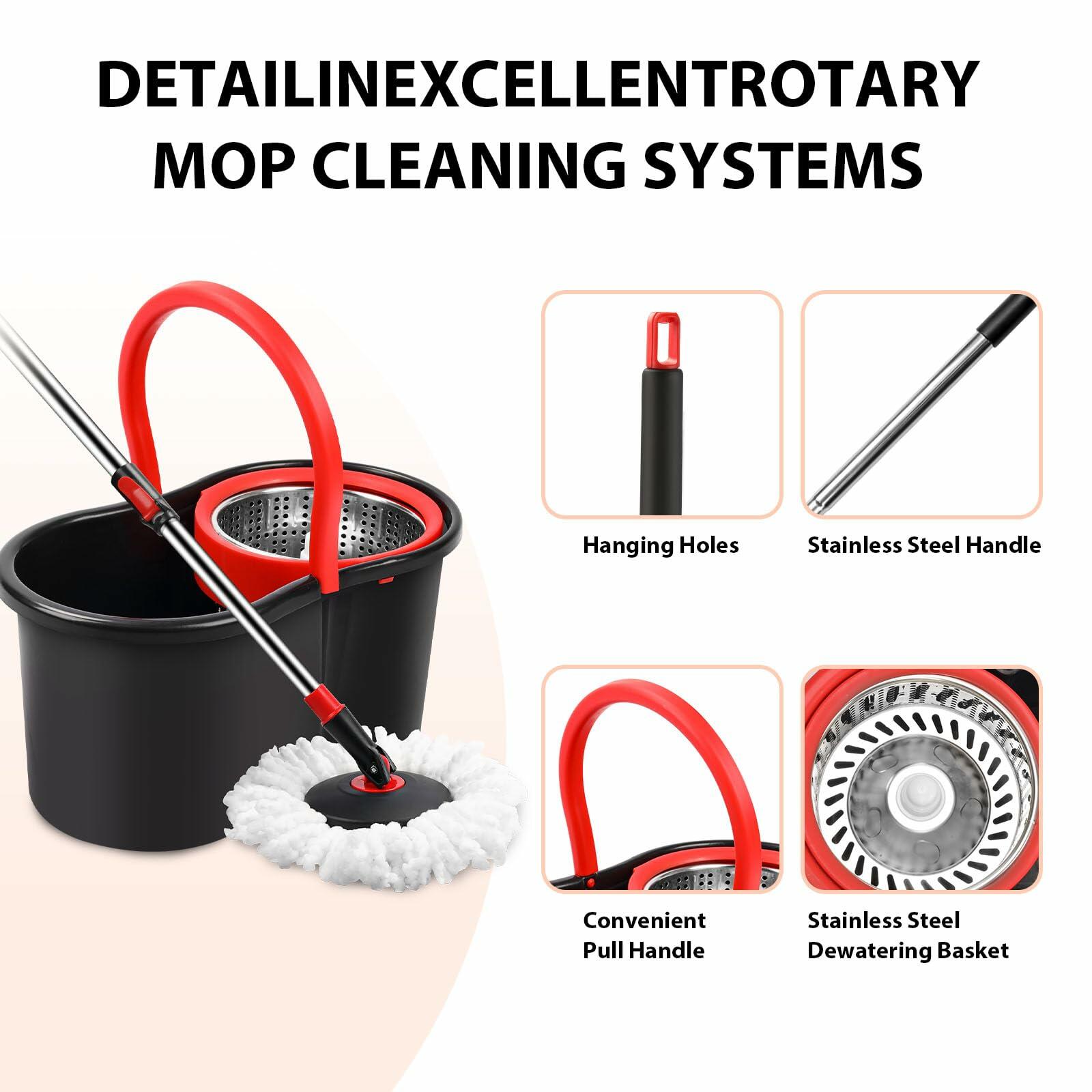 360° Spin Mop and Bucket Set with Wringer System
