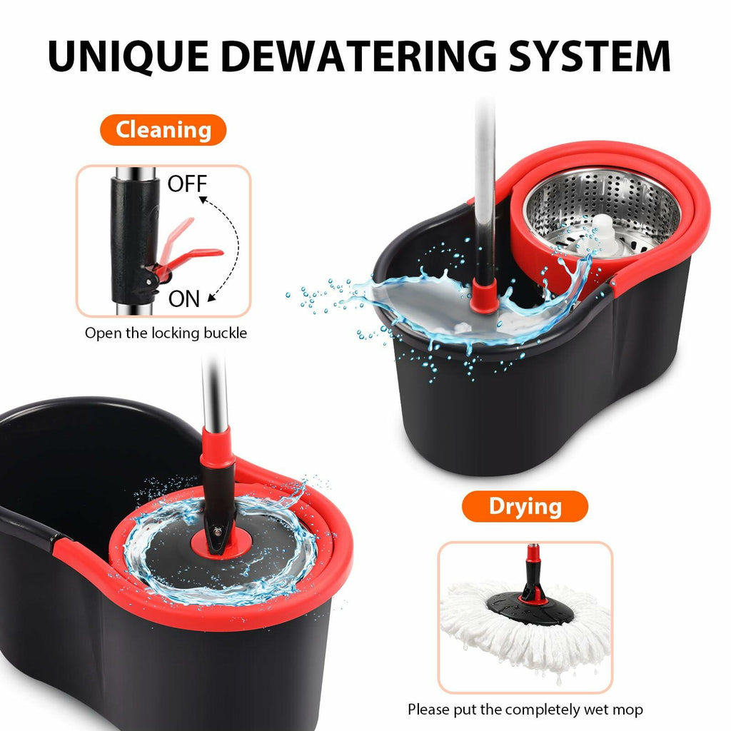 360° Spin Mop and Bucket Set with Wringer System