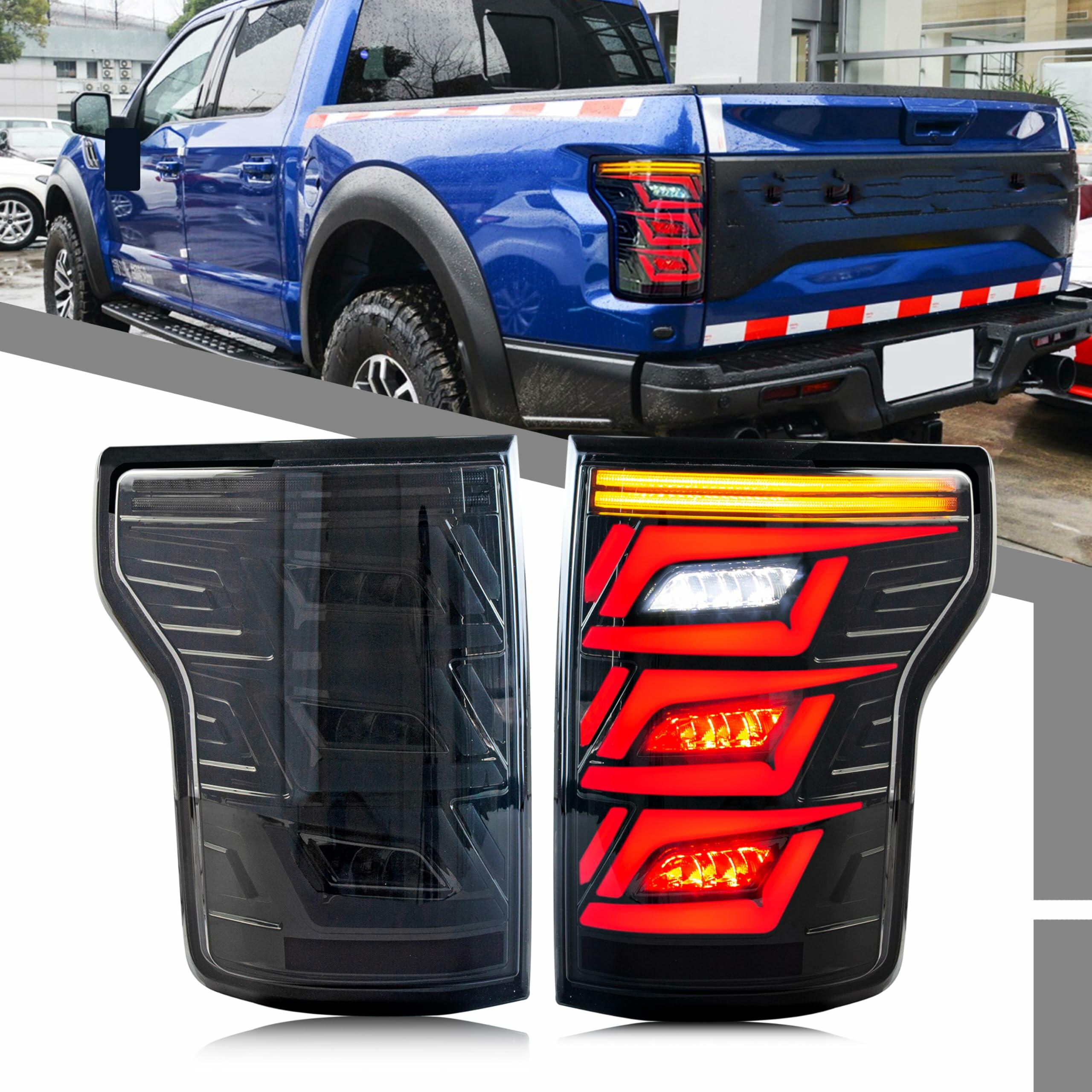 LED Tail Lights Assembly for Ford F-150 2015-2020 XL Halogen Replacement