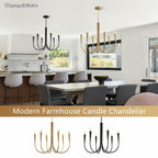 Magiroz 6-Light Gold Candle Chandelier Vintage Farmhouse Dining Room Pendant