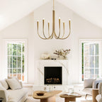 Magiroz 6-Light Gold Candle Chandelier Vintage Farmhouse Dining Room Pendant