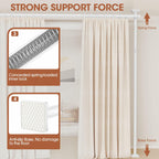 SUNALLY No Drill Room Divider Curtain Rod Freestanding 4-10ft H 28-114in W White