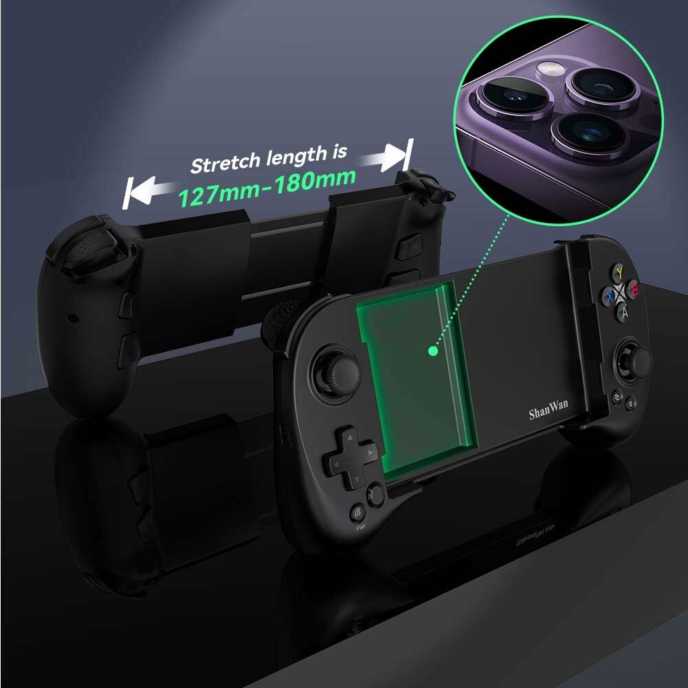 ShanWan Bluetooth Mobile Game Controller for iPhone Android PS Xbox Cloud PC