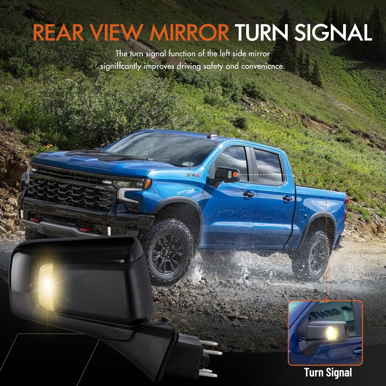 Right Side Mirror Fits Chevy Silverado 1500 2019-2024 Heated Power Folding Turn