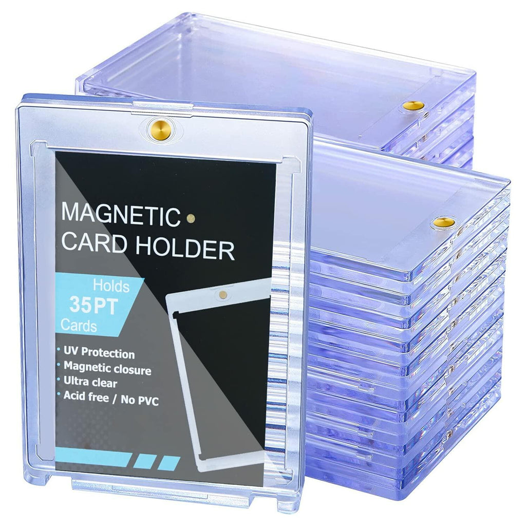 50CT Magnetic Card Holders 35pt Hard Plastic Trading Card Cases Display