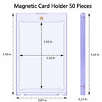 50CT Magnetic Card Holders 35pt Hard Plastic Trading Card Cases Display