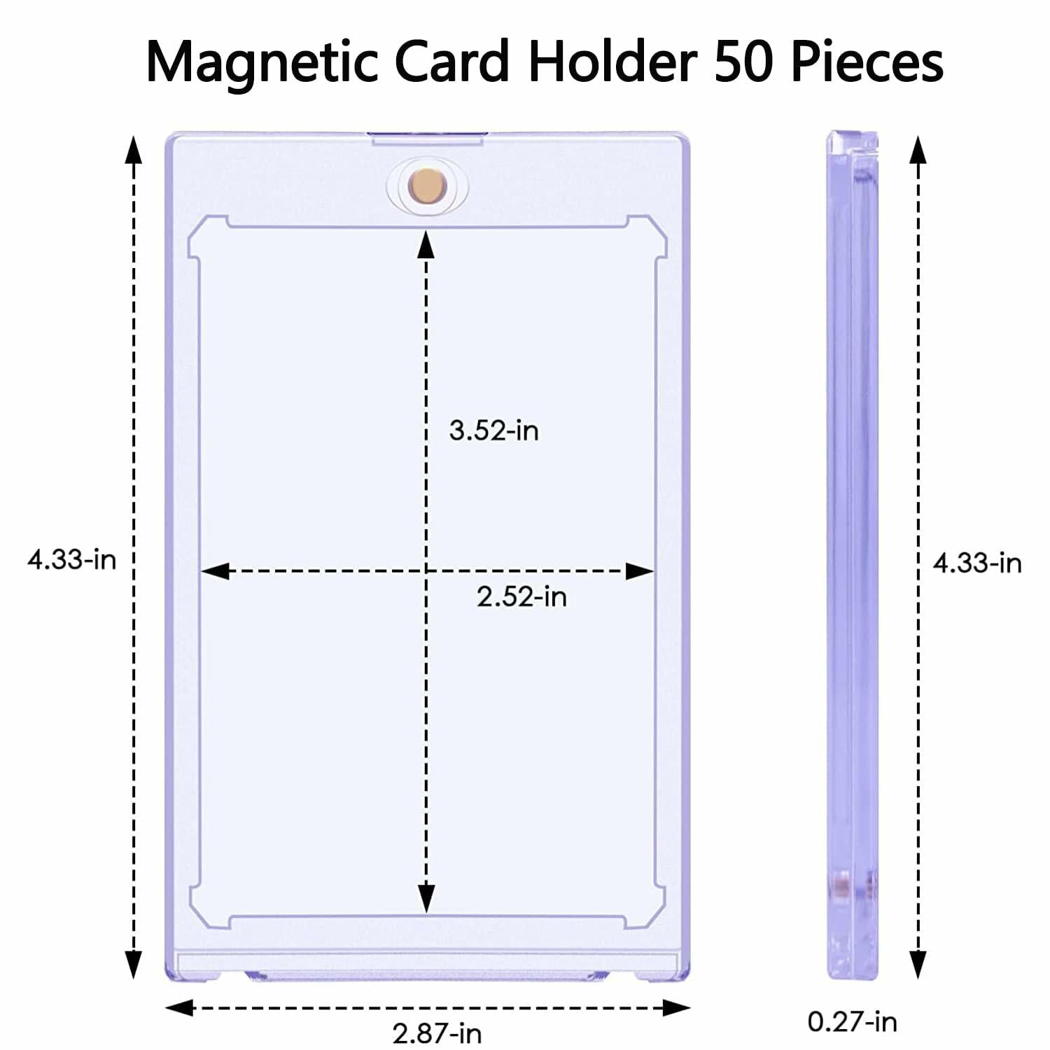50CT Magnetic Card Holders 35pt Hard Plastic Trading Card Cases Display