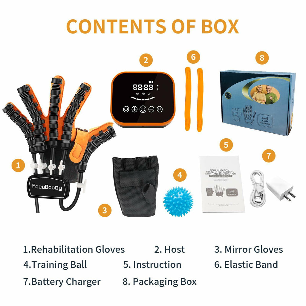 FocuBoody Rehabilitation Robot Gloves (Right, Medium,) Equipment for Stroke
